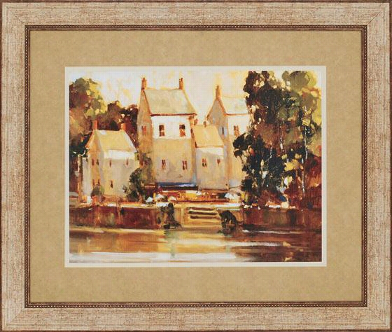 Steps Tto The Manor Wall Art - 39"&quoth;x46""wx2&auot;"d, Gold