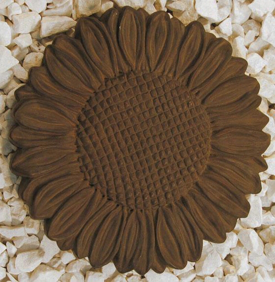 Sunflower Stepstone - 1hx11.5wx11.5d, Brown Wood