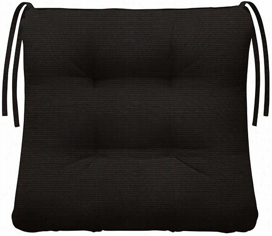 Tufted Trapezoid All-weathe Routdoor Atio Chair Cushion - 3""hx18.5""wx17""d, Black