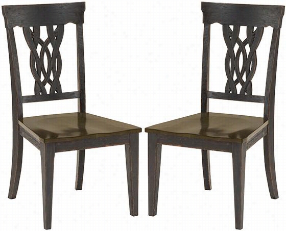 Vivian Dinung Chairs - Set Of 2 - 39""hx23""wx19""d, Black