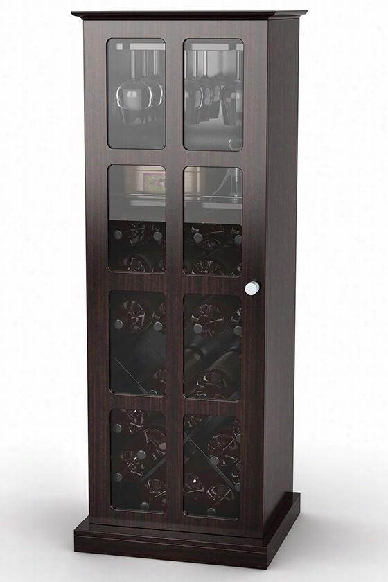 Windowpane W Ine Cabinet - 46"&qot;hx17"&quott;wx16""d, Coffeee Brown