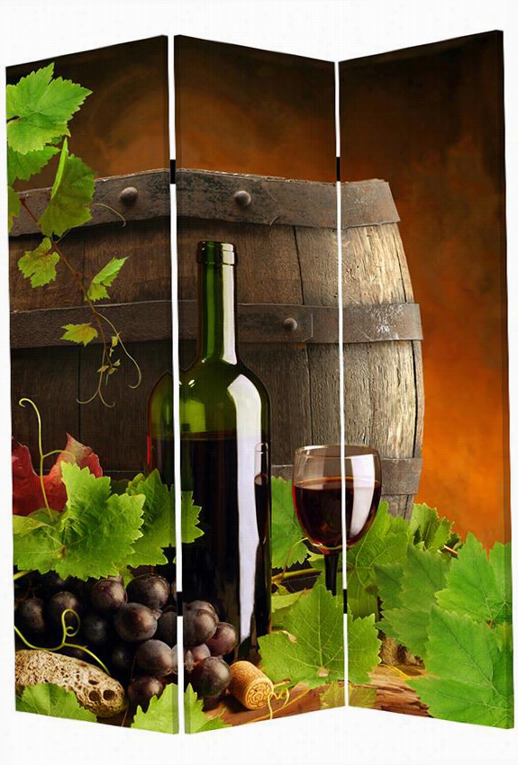 Wine Country Screen - 72""hx48""wx2""d, Multi