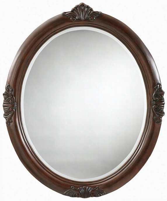 Winslow Oval Decorative Mirror - 37&quo T;"hx30&qquot;"wx1.3&quo;"d, Red