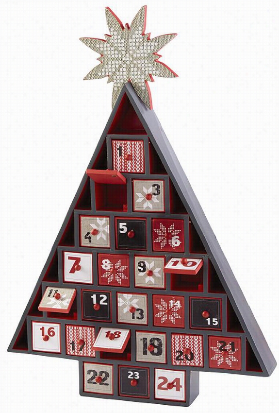 Advent Calendar Tree - 21""hx15&auot;"wx2""d, Multi