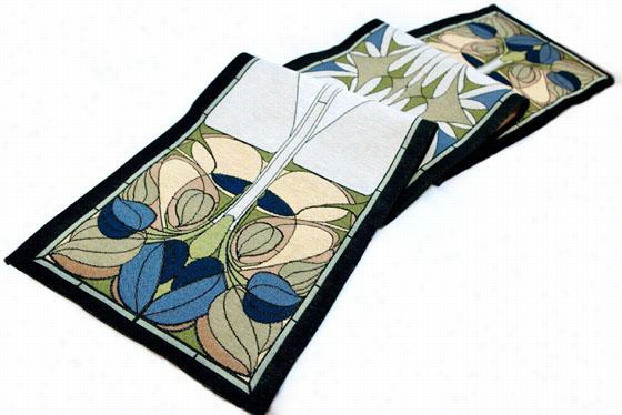 Art Nouveau Floral Winodw Table Linens - Tabl E Runner, Multo