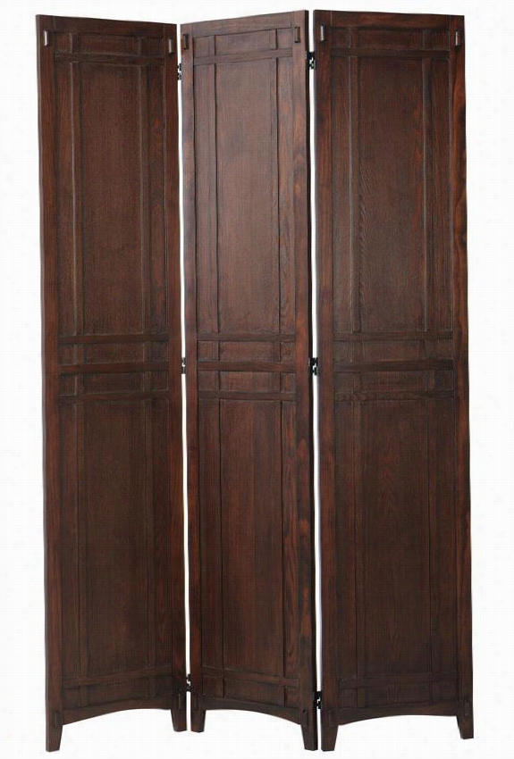 A Rtisan Folding Screen - 72hx488wx0.8""d, Brown Oak