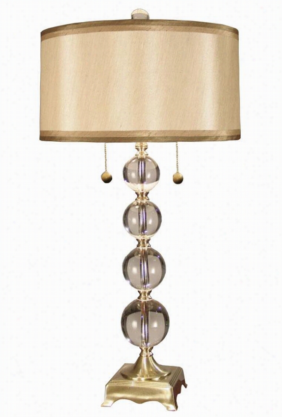 Aurora 32""h Crystal Table Lamp - 32h X 16""d, Copper Brass