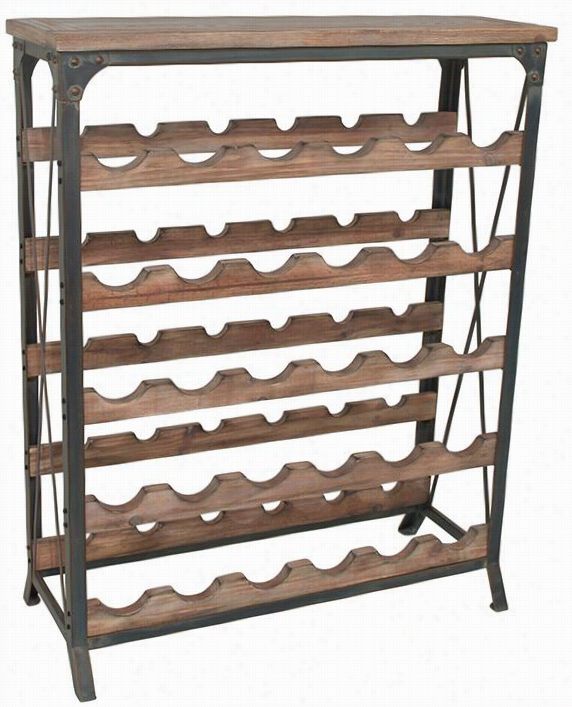 Barolo Wine Rack - 34""hx12"&quor;wx27";"d, Ivory