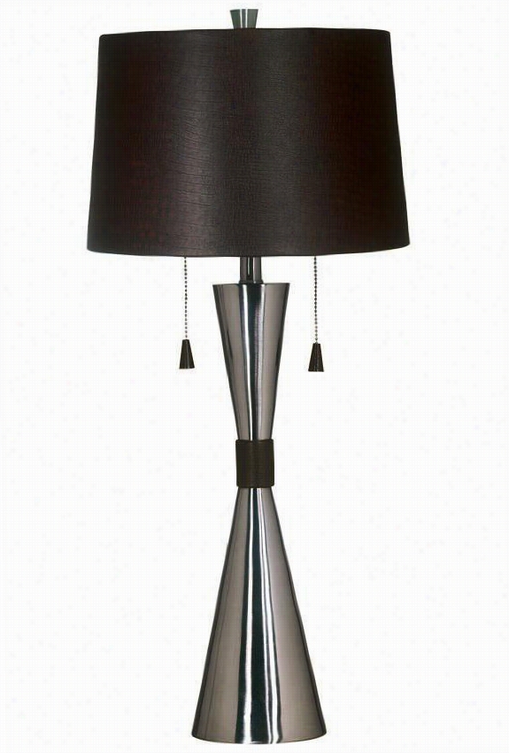 Bella Table Lamp - 32""h , Grey Steel
