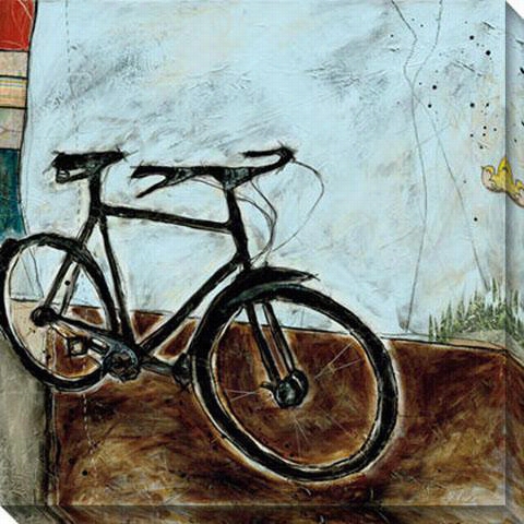 Bicycle I Canvas Walll Art-  40""hx40"&quo;w, Blue