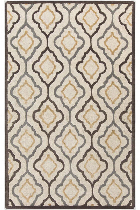 Brilliant Wool Area Rug - 3'3""x5'3"", Ivory