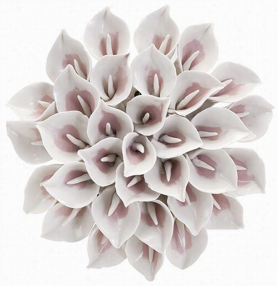 Calla Lilies Wall Sculpture- 10.75&""diameterx3""d, Cream/pink
