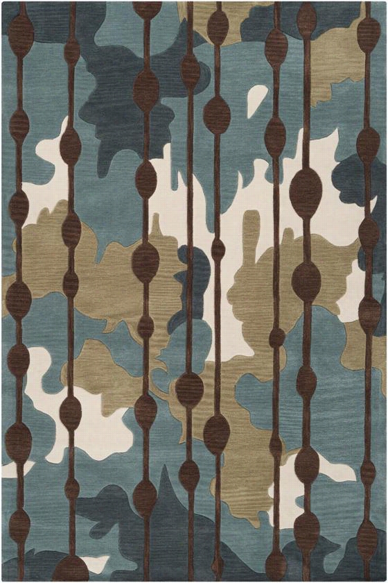 Camo Area Rug Ii - 3'3""x5'3&uot;", Teal