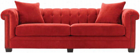 Chandler Arm Long Sofa - 32""xh102"&q Uot;wx43""d, Luxury  Scarlet