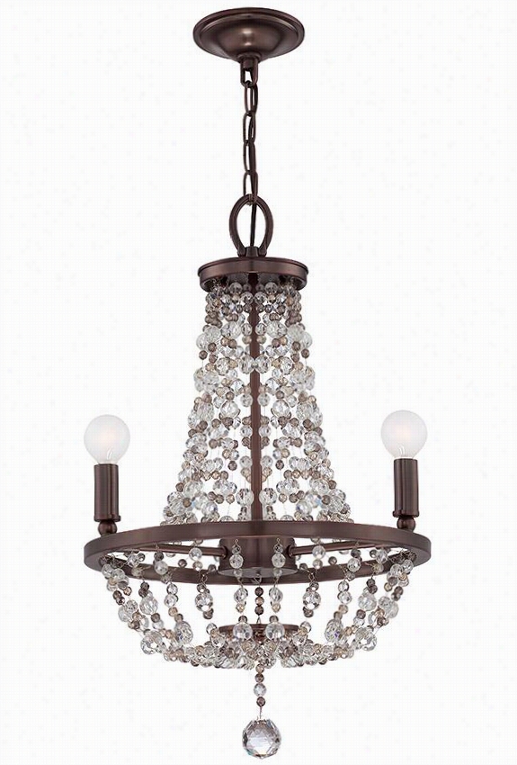 Chandra 3-light Mini Chandelier - 23.25""hx15""diameter, Chocolate Bronze