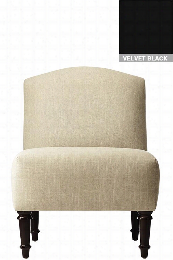 Cusom Alcott Upholstered Camel-back Chair - 32&quo;t"hx25""wx30"&suot;d, Black