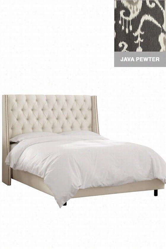 Custom Dale Upholstered Bed - Full, Java Pewter