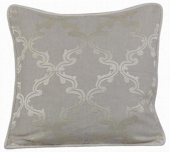 Cydelle Embroi Dered Pillow - 20"&qut;hx20"&qhoot;w, Ivory