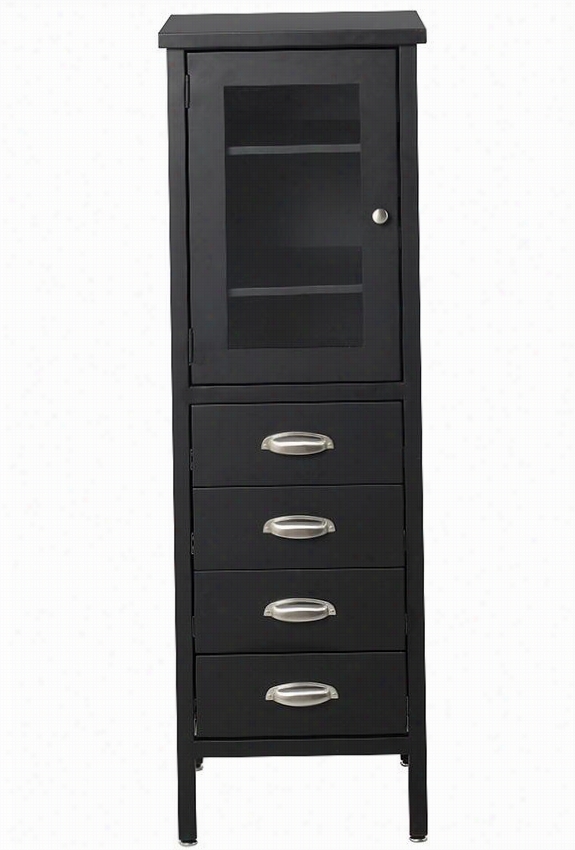 Elixir Tall Storage Cabinet - 50""hx15""wx15""d, Black