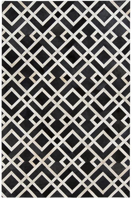 Gelanto Leather Area Rug - 2'x3', Charcoal Gray