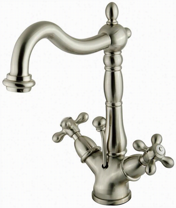 Granbyhigh Spindle Faucet - 9.5""hc8"&quo;twx6.5 ""d, Silver Chrome