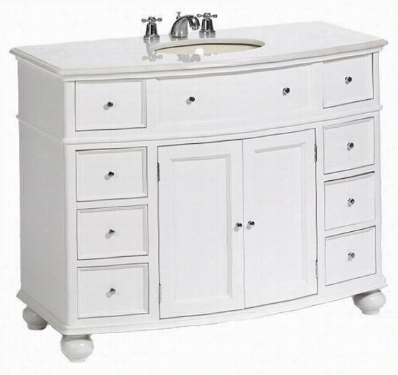 Hampon Bay Curved Bathroom Vanity - 35""hx45"&q Uot;w, White