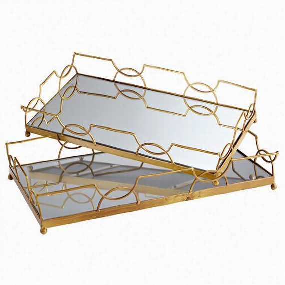 Hazeline Trays - Se Of 2 - Set Of 2, Gold