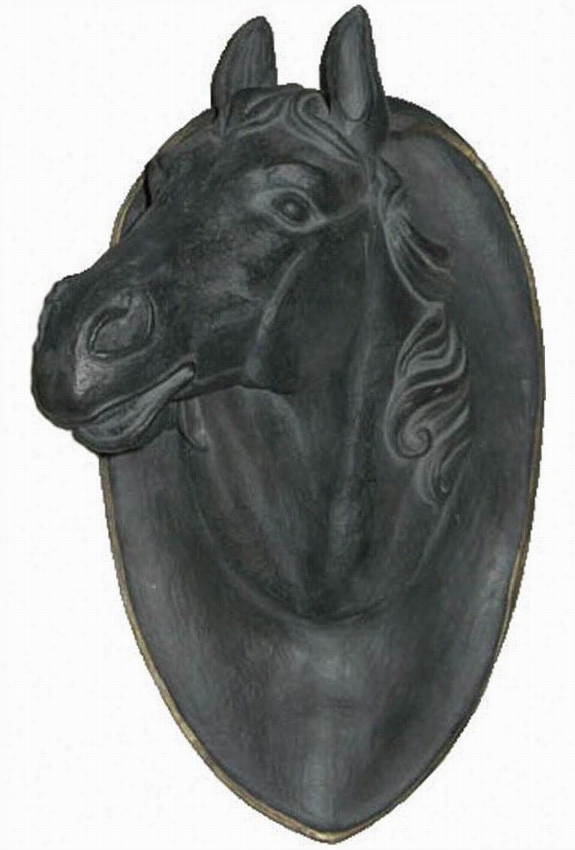 Hrse Had Plaque - 23""h X 1 Q&uot;"w,  Charcoal Hoary