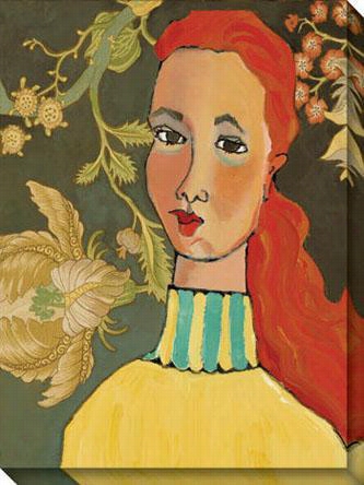 Indienne Cocoa Redhead Canvas Wall Art - 36";"hx48""w, Red
