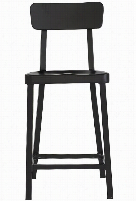 Jacob Stackable Aluminum Counter Stool - 37""hx16.5""w, Black