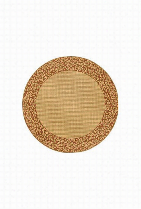 Jacquard All-weather Exterior Patio Area Rug - 5'3""round, Ivory