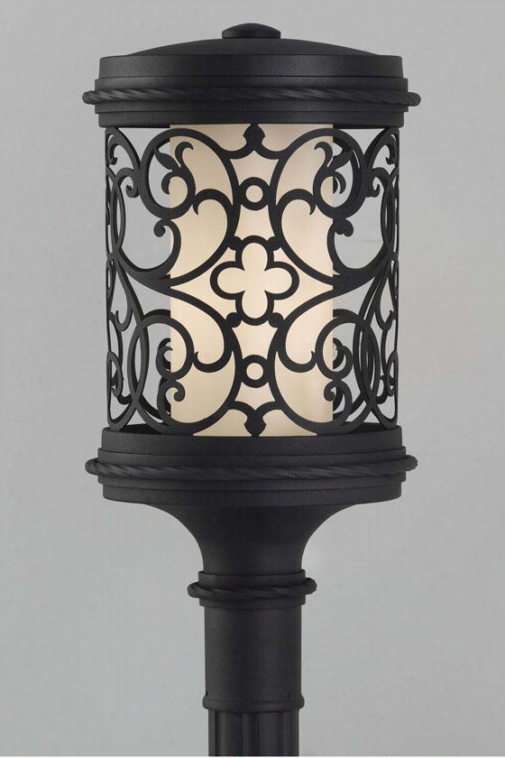 La Vienna All-weather Outdoor Patio Lamp Station - 22""h Fluoresnt, Black