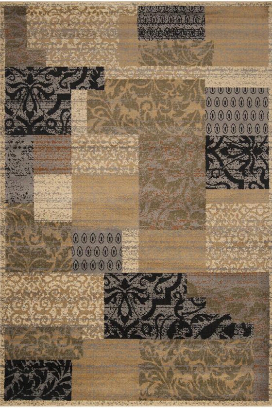 Leaflet Area Rug - 5'3""x7'3, Black