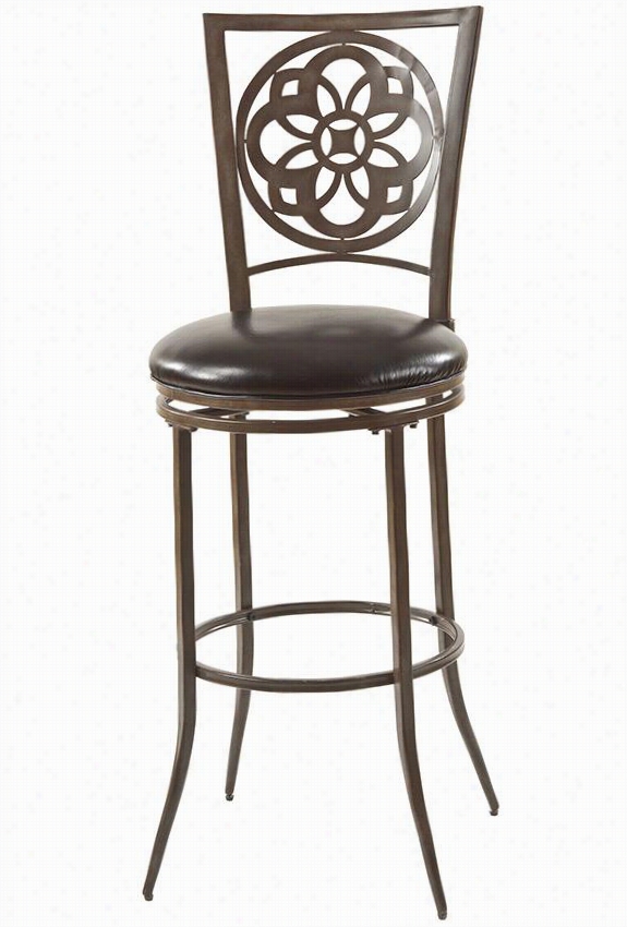 Lev Ine Swivel Counter Stool - 43""hx16.75""w, Grey/brwon Rub