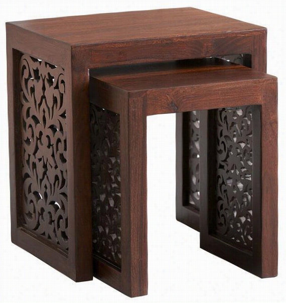 Maharaha Nesting Tables - Nesting Tbls/2, Brown Wood