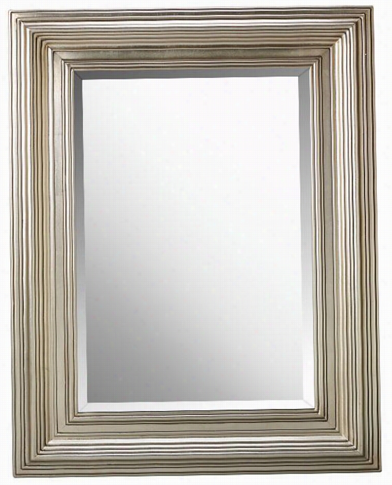 Mario Mirror - 41""hx31""w, Silver Leaf