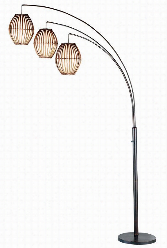 Maui Arc Floor Lamp - 822hx12.5wx5d, Bronze