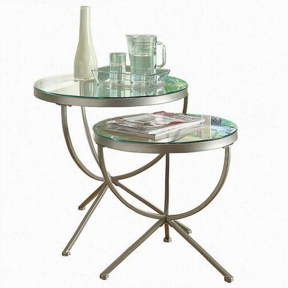 Mckenzie Nesting Tables - Set Of 2 - Set Of 2, Silver/glass