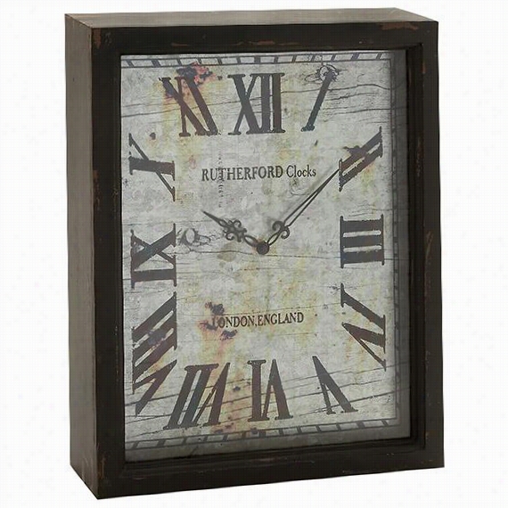 Merrill Wall Clock - 16""hx12&uqot;"wx4&uqot;"d, Distressed Borwn