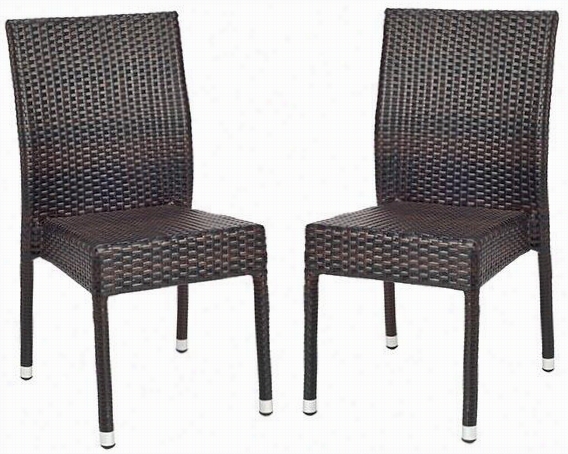 Newbury Wicker All-weather Outdoor Patio Dining Chairs - Set Of 2 - Set Of  2, R0wn