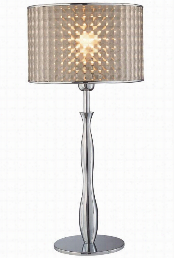 Opticak Table Lamp - 12""x25"", Silver Chrome