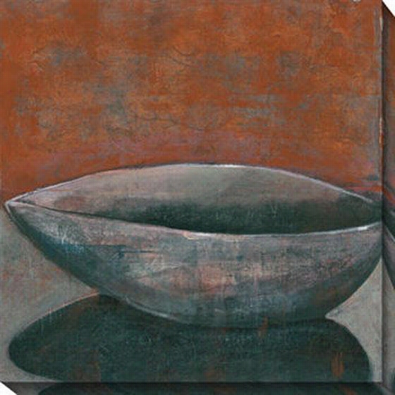Rust Bowl Canvas Wall Art - 40""hx40&uot;"ww, Rust/gray