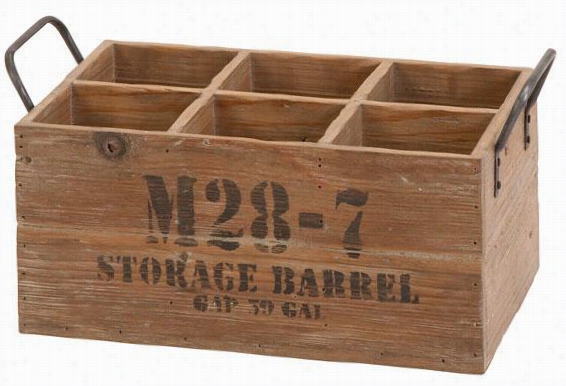 Rustic Wood  Wine Crate - 8""hx16"&quotw;x9d, Natural Wood