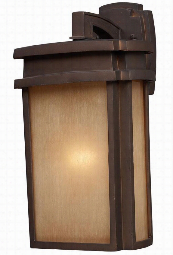 Saguaro 16"" Hall-weather Out Door Patio Sconce -1-light/16""h, Brnze