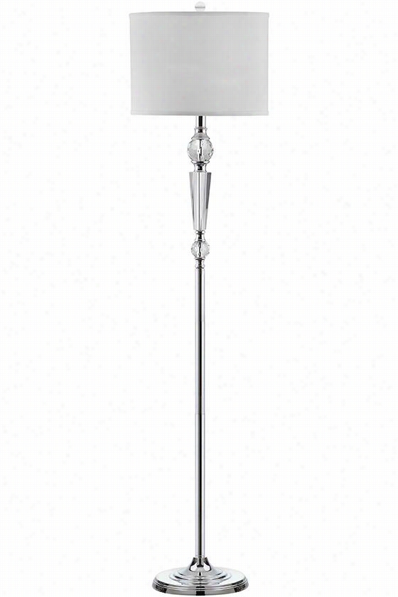 Savannah Floor Lamp - 60.25""hx14""diameter ,clear/chrome
