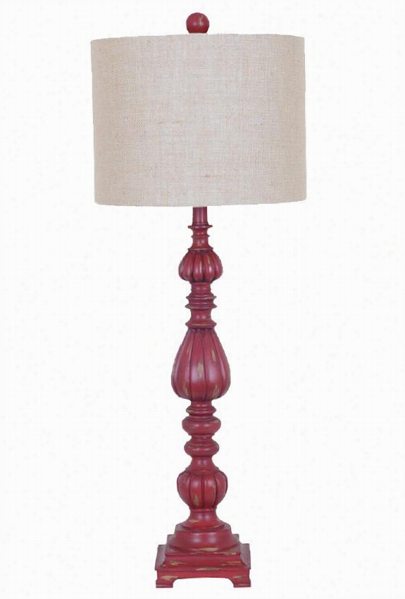 Shana Buffet Lamp - 35""hx13&quott;"diameter, Red