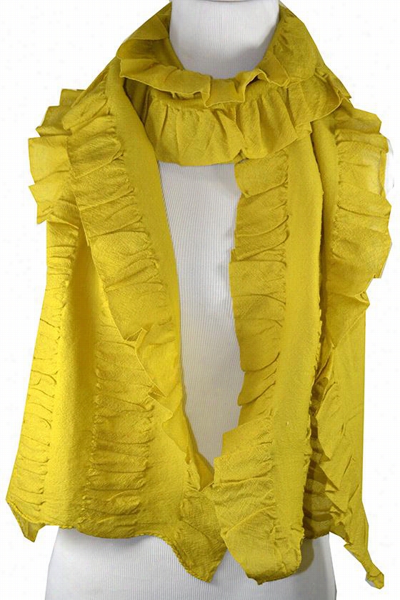 Shibori Scarf - 65""hx12"&quoot;w, Gold