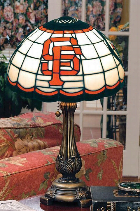 Spo Rts Team Art Glass Table Lamp - 19.""hx12""d Shd, Orange