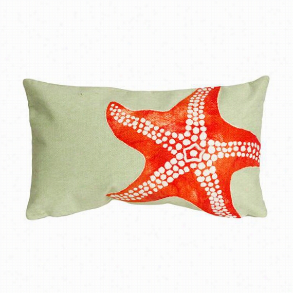 Starfish All- Weather Outdoor Patio Pillow - 12""hx20""w, Sage
