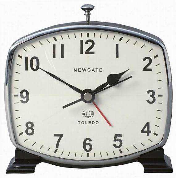 Toledo Ala Rm Clock - 5""hx5&qu Ot;"wx2..5""d, Black